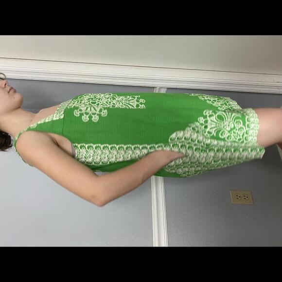 Tracy Reese Vibrant Green Bohemian A-Line Dress with Lace Print - Picture 4 of 10